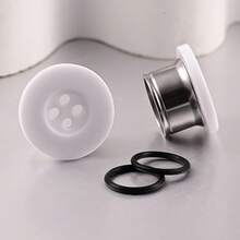 2pcs Black Hard Rubber Button Ear Plugs Single Speaker Ear Stretchers With O-Ring Ear Cartilage Stretch Jewelry - Ear Amplifier - View 11