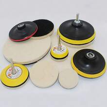 Pad Roda Pemoles Wol Felt Bundar - Cakram Roda Pemoles Wol - Pad Roda Kain Pemoles Wol Felt - Cocok untuk Logam Aluminium, Baja Tahan Karat, Kaca - Mesin Pemoles Gerinda Sudut Penghilang Goresan dan Pemolesan - Tersedia Berbagai Ukuran - A - View 4