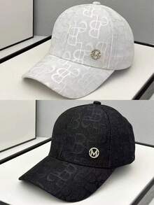 品牌水鑽M Logo棒球帽，女款休閒遮陽帽，字母刺繡，聚酯纖維面料，透氣防紫外線 - 帽子 - 查看 16
