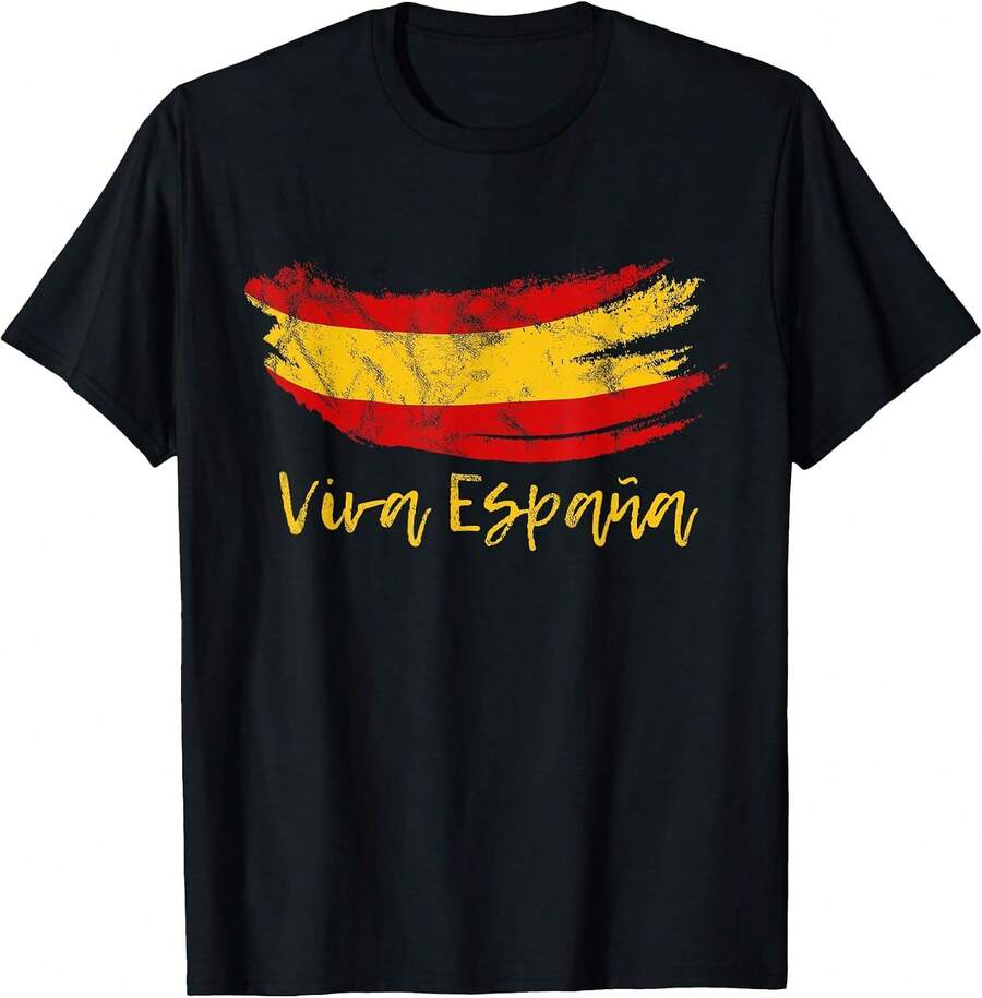 Unisex T-shirt med retro-nationellt slogan-tryck - Svart - Visa 1