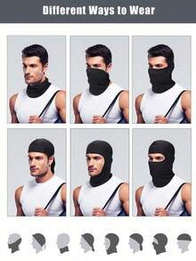Multi-Pack Unisex Solid Color Balaclava Headwear Single-Hole Full Face Mask, Suitable For Daily Outings, Outdoor Activities And More - Multicolor - View 9