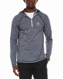Ben Sherman Seamless Knit 1/4 Zip Hoodie - Navy - View 4