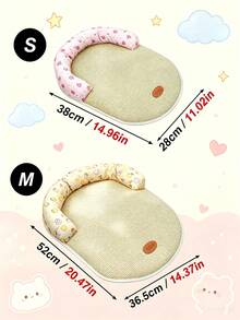 Small Pet Cooling Mat, Breathable Bamboo Fiber Mat, Neck Hollow Sleep Pad, Hamster Sleeping Bed Nest Mat, Pet Bed Mat - Multicolor - View 9