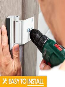 [Secure Door Lock] 3pcs Door Reinforcement Lock | Internal Security Lock, Aluminum Structure, Can Withstand 800 Pounds Of Force - Enhance Home, Door Lock, Silvery/Black/Gold/Gray/White - Door Stop - View 5