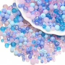 1 Pack Blue & Pink Glass Crystal Point Beads, Random Color Shades (Random Quantity Per Color) - Multicolor - View 4