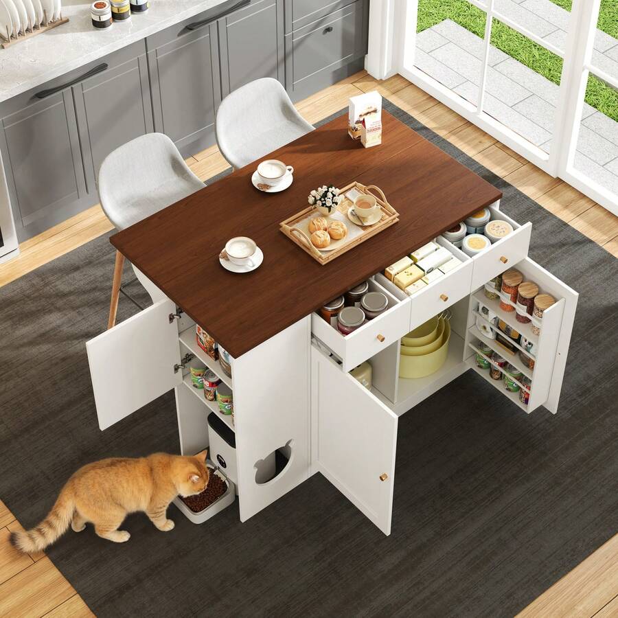 Mobile Storage Islands - White - View 1
