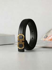Women's 8-Shaped Buckle Denim Jeans Casual Pants Decorative Belt Versatile Women's Waist Belt - Multicolor - View 4