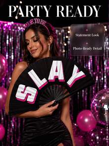 Personalized Handheld Folding Fan, Customizable With Photo Printing, Perfect For Weddings, Balls, Parties, And Also Suitable As Decorative Gifts For Cosplay, Hair Salons, Concerts And Other Special Occasions - Multicolor - View 2