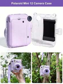 Set Aksesoris untuk Kamera Instan Fujifilm Mini 12, Kotak Pelindung Keras Kristal Bening, Tali Bahu Motif Bunga Daisy, Album Foto Portabel 3 Inci, Stiker Kelinci Lucu DIY, Kit Aksesoris Kamera, Kamera Tidak Termasuk - View 2