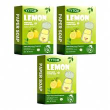 YYTCM Sabun Lembaran Lemon Segar Portabel 50 lembar dengan Kotak Penyimpanan Tutup Flip-Top, Kertas Sabun Tangan Sekali Pakai untuk Perjalanan Luar Ruangan, Pelajar, Berbusa Lembut dan Mudah Dibilas - Lemon - View 14