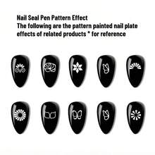 Caneta de Carimbo para Arte de Unhas, Universal para Casa, Salão de Unhas, Salão de Massagem nos Pés, Ponta de Silicone Substituível, Modelo Floral Borboleta em Formato de Coração, Arte de Unhas DIY, Adequado para Iniciantes - Multicolorido - Visão 7