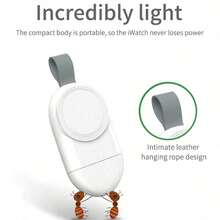 1 buah Charger Jam Tangan Nirkabel Magnetik Mini USB, Adaptor Pengisian Cepat Portabel Plug and Play, Kompatibel dengan Apple Watch Ultra Series 9/8/7/6/SE/SE2/5/4/3/2/1 Semua Model - Putih - View 7