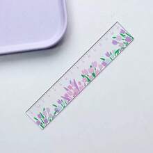 4pcs Floral Pattern Vinyl Rulers - 15.01cm Transparent Measuring Tool, Colorful Floral Design, Centimeter Precision, Suitable For School And Office, Back To School Floral Ruler, Elementary School Ruler, 15cm Multi-Function Acrylic Ruler, Transparent Drawing Ruler, Back To School Essential - Sets - View 3