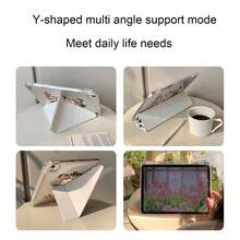 Casing Pelindung Tablet Motif Polkadot Vintage Gadis Kecil Marah, Bagian Belakang Transparan dengan Slot Pena, Pelindung Tablet Anti Jatuh, Casing Pelindung Tablet Kartun Lucu dengan Stand Multi-Sudut, Kompatibel dengan Apple Generasi ke-11 (A16), Minimalis Generasi ke-10/Air 8 Tahan Lama 2026 New Pro 11 Fashion Mini 7/Air 7/6/11/13 Inch, Cocok untuk Kerja, Perjalanan, Harian, dan Berbagai Skenario - Putih - View 9