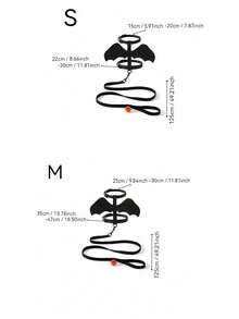 Funny Pet I-Shaped Bat Wing Leash Costume, Cat & Dog Harness And Leash Set, Suitable For Daily Outings And Halloween Dress-Up - Multicolor - View 4