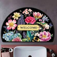 1pc Vibrant Bohemian Mandala Entrance Mat - Washable, Lightweight Durable Polyester Doormat, Colorful Semi-Circle Design, Suitable For Indoor/Outdoor Use, Entrance Mat | Bohemian Style Mat | Washable Mat, Washable Area Rug, Home Decor Carpet - Multicolor - View 9