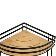 Reina Bamboo Three Tier Bath Tower, Black And Bamboo 13.25x27.50in - Default - View 4