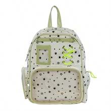 Star Print Ita Backpack For Teen Girls, Lace Up Clear Window Rucksack, Multi Color Back To School Anime Cosplay Daily Travel Student Bag - Multicolor - View 14