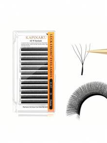 12 Rows 5D-W Triple Tips Eyelash Extensions, 0.07mm D Curl Hand Woven Mesh Net Cross Lashes, Premium Soft Light Professional Makeup Lash Supplies - Black - View 11