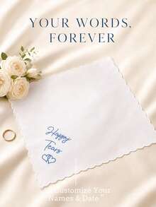 Customized Wedding Handkerchief For Mom, Personalized Linen Handkerchief, Bride's Mother Gift, Touching Wedding Keepsake, Bridesmaid Party Favor, Customized Name And Text Printing, White Lace Handkerchief, Bridesmaid Thank You Gift - Multicolor - View 9