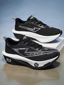Women's Sports Shoes, Featuring Fabric Upper And EVA Sole, Suitable For All Seasons, Versatile Style, For Running, Basketball, Volleyball And Gym Workouts. - Black - View 3