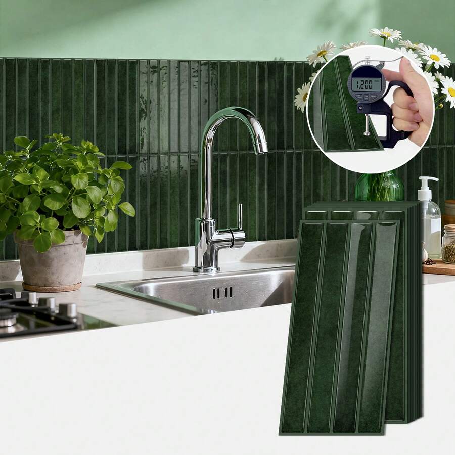 1/4/10/20pcs Self-Adhesive Wall Stickers, Easy To Use, Suitable For Home Background Wall Decoration, Waterproof Brick Pattern Stickers, Suitable For Bathroom, Bedroom, Kitchen And Other Home Background Decoration