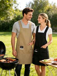 1PC Solid-Colored Cross-Fronted Sleeveless Apron, A Simple And Stylish New Design For Home Kitchens. Waterproof And Oil-Resistant, Perfect For Cooking And Dining Purposes. - Multicolor - View 8
