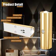LED Motion Sensor Wall Lamp, Wiring-Free Wall Sconce Decor Lamp Lighting, 3 Colors Dimmable Wall Light, Battery-Powered Night Light, Suitable For Corridors, Bathrooms, Kitchens, Room Decor, Bedroom Decor, Home Decor, Christmas And Halloween Decor - Multicolor - View 11