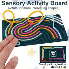 1 Set Sensory Activity Board: Adult Double-Sided Silicone Material | Quiet And Tidy, Relieves Anxiety, ADHD And Autism Symptoms | Comes With 8 Ropes | Suitable For Teens 14 Years And Above, Breathable Silicone Toy, Creative Toy, Stress Relief Tool, Halloween And Christmas Gift Choice (Random Color) - Multicolor - View 9