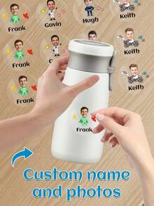 60 piezas Pegatinas transparentes personalizadas con nombre & foto - 25 estilos, Pegatinas transparentes impermeables personalizadas con etiquetas de nombre para jóvenes - Multicolor - Ver 12