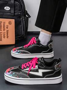 Men's Running Shoes, Lace-Up Low-Top Training Shoes With Round Toe, Suitable For Daily Fitness And Sports - Black - View 9