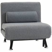 Silla Cama Plegable con Respaldo Ajustable, Color Gris Oscuro, Disponible en Sitio - Gris oscuro + Acero - Ver 1