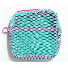 1pc Macaron Color Fresh Style High-Quality Multifunctional Mesh Storage Bag, Cute Wallet Design, Portable Makeup Bag, Zipper Tissue Storage Bag And Sanitary Pad Storage Box, Suitable For Home, Travel, Vacation And School For Girls, Multifunctional Storage For Small Items - Multicolor - View 13