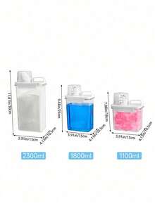 1pc Sealed Laundry Detergent Container With Measuring Cup - 1100ml/1800ml/2300ml, Multi-Purpose Plastic Jar, Large Capacity Soap Plastic Bucket Container For Laundry Liquid, Powder Detergent Storage And Leak-Proof Dispensing - White - View 7