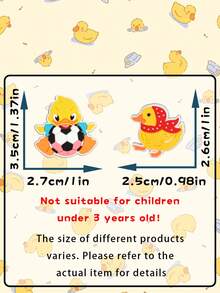 20pcs Yellow Duck Charm Set, Cute Animal Design, Duck Shoe Charms Pendant, Clog Decor, Soft PVC Shoe Pins, Waterproof PVC Material For Shoe Decoration Accessories, Suitable For Beach Bags, Keychains, DIY Parties, Christmas, Valentine's Day, Halloween And Other Occasions - Yellow - View 8