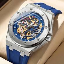 Orologio da uomo meccanico automatico di marca ONOLA, orologio sportivo impermeabile 30M, orologio da polso di lusso con quadrante cavo e luminoso - Tagli Unica - Visualizzare 8