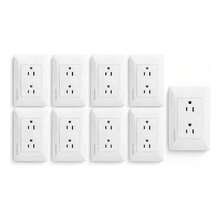 Paquete De 10 Contactos Duplex Con Placa Blanca Completos 2p - Tipo de Enchufe A USA (110-127V) - Ver 1