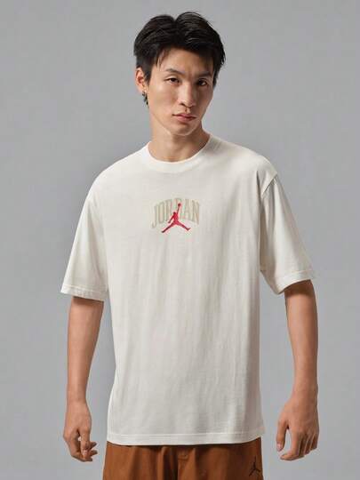 Jordan Men's AS M J ROUTE PATCH TEE Short Sleeve T-Shirt Knit Collarless Short TIX4991-133
