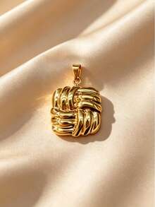 法式慵懶奢華螺旋漩渦熔岩心編織方葉葉脈樹葉 304 不鏽鋼 DIY 吊墜，鏡面錘紋垂墜多層可疊戴長鏈飾品，親膚防汗，適合返校、通勤、海灘度假、浪漫約會、草坪婚禮、閨蜜畢業派對、戶外音樂會、野餐下午茶、訂婚週年、母親節禮物，多款可自由搭配，四季皆宜 - 彩色 - 查看 8
