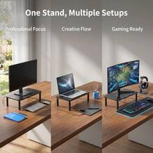 Height Adjustable Ergonomic Monitor Stand Riser, 2-Pack Desktop Computer Support For Office Working - View 9
