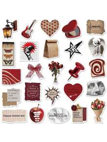 50pcs/Pack Retro Aesthetic Russian Y2K Stickers, Decorative Decals For Laptop Guitar Phone Stationery Luggage Notebook Sticker - Multicolor - View 5