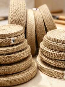 1 Roll Natural Linen Fabric With Linen Ribbon, Suitable For Gift Wrapping, Wedding Events, Parties, Home Bow Handmade Decoration - Flat Linen - View 5