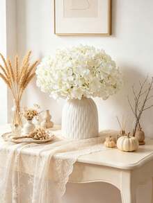 10/20pcs  Artificial Hydrangeas With Stems, Perfect For Home, Wedding, Party Decorations, DIY Floral Arrangements, Gifts For Women, Home Decor, Back-To-School Decorations, And Autumn Decor - White - View 9