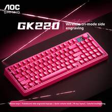 Keyboard Bluetooth Nirkabel Tri-mode AOC dengan Lampu Latar RGB Tercetak di Sisi (Berkabel), 95 Tombol, Kompatibel dengan GK220 - View 2