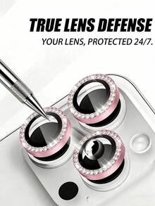 Gorilla Hero 1 Pack, Compatible With IPhone Pink Shiny Rhinestone Camera Lens Protector, Personalized, Waterproof, Dustproof, Shockproof, Scratch-Resistant, Anti-Collision, No-Trace, Using Advanced Adhesive, Not Easy To Fall Off Compatible With IPhone Ultra/18 Pro Max/18 Pro/18/17 Pro Max/17 Pro/17 Air/17/16 Pro Max/16 Pro/16 Plus/16/15 Pro Max/15 Pro/15 Plus/15/14/13/12 And Other Models. - Pink - View 7