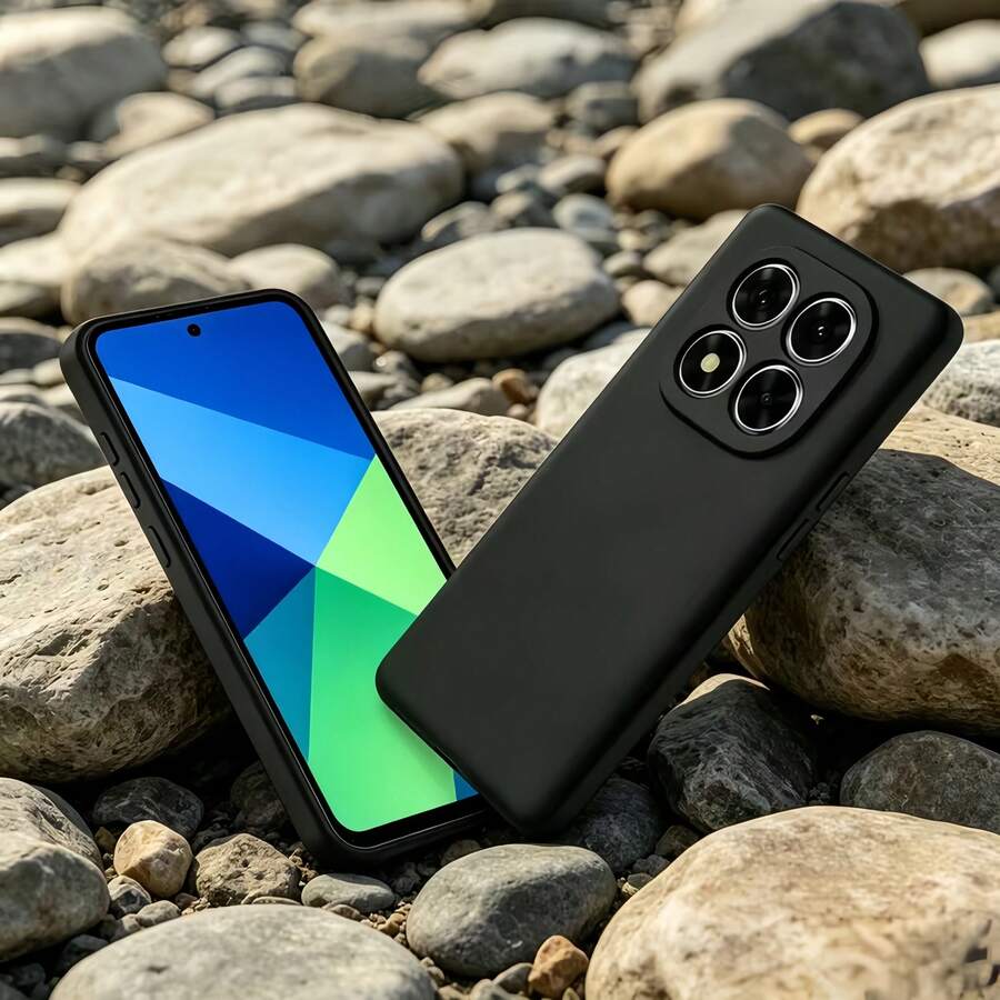 1PC Pure Black Matte Frosted Phone Case, Full Coverage Lens Raised Protection, Anti-Fingerprint Anti-Sweat Anti-Slip Thin TPU Soft Shell, Daily Commute Outdoor Universal Solid Color Phone Protective Cover, Minimalist Black Frosted Phone Case, Solid Color Simple Full Coverage Soft Shell, Anti-Slip Dirt-Resistant Protective Cover, International Version, Non-Local Version, Suitable For Hot 60i 4G/Hot 60/Note 60/Hot 12 Play And Other Series Phone Cases, Unisex, Lightweight Flexible, Durable And Sturdy, Effectively Protects Phone Back Cover And Frame, Resists Daily Bumps And Impacts. - Black - View 1