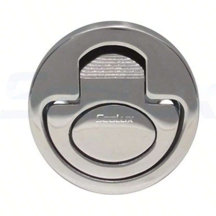 316 Stainless Steel Round Spring Loaded Flush Lift Handle Pull Ring 2" Dia. - Multicolor - View 1