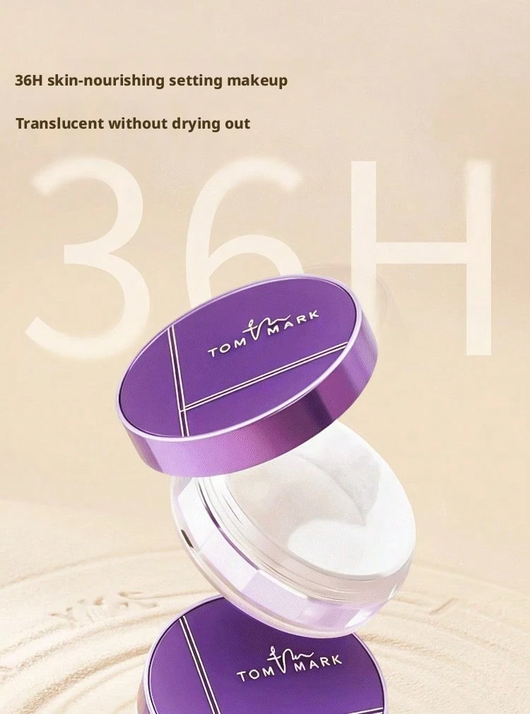 TOM MARK Water-Based Cooling Setting Powder, Oil-Control & Waterproof - Oxygen Purple - View 1
