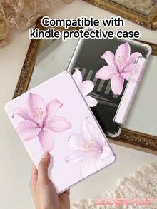 淡粉色扶桑花圖案保護殼，相容於 iPad (A16) 11 吋 (第 11 代，2025)、iPad Air 4/5 10.9 吋、iPad 7/8/9 10.2 吋，內建 Apple Pencil 插槽，相容於 Galaxy Tab A9 11 吋、Tab A9 8.7 吋，可愛風格，適合返校季、情人節、夏季圖案 - 彩色 - 查看 7