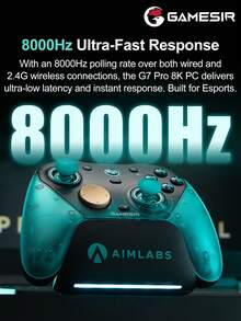 GameSir G7 Pro 8K PC Aimlabs Edition Gamepad Wireless Esports Controller Untuk Windows Steam Kompatibel Dengan Switch 2/1 Android IOS Phone Controle 8K Polling Rate Mag-Res TMR Sticks Hall Effect Micro Triggers Joysticks Untuk - Edisi Aimlabs - View 3